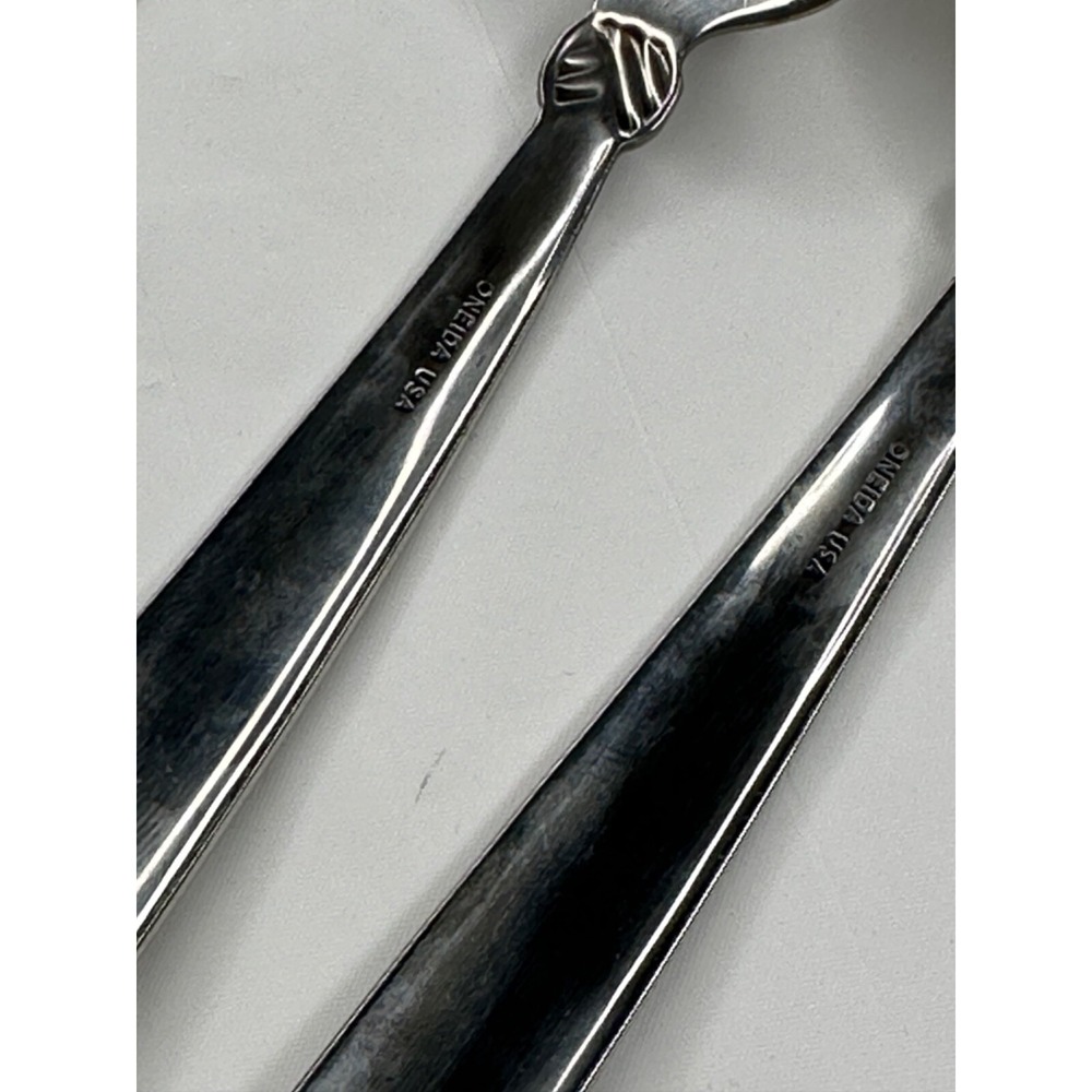 Oneida RATTAN Stainless Flatware 5 Dinner Forks Crosshatch Pattern Replacement - Picture 5 of 7